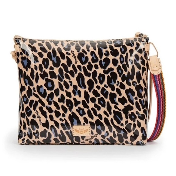 Consuela Bags Consuela Blue Jag Downtown Leopard Print Crossbody